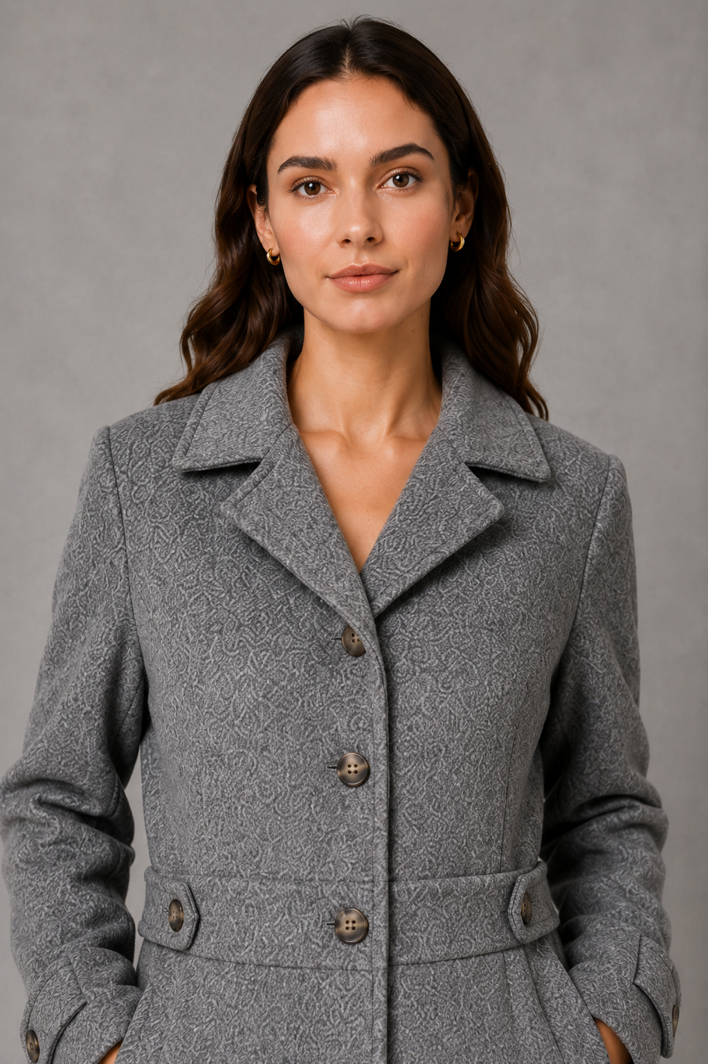 Women's Tailored Longline Winter Coat with Button Front