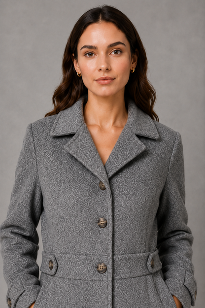Women's Tailored Longline Winter Coat with Button Front