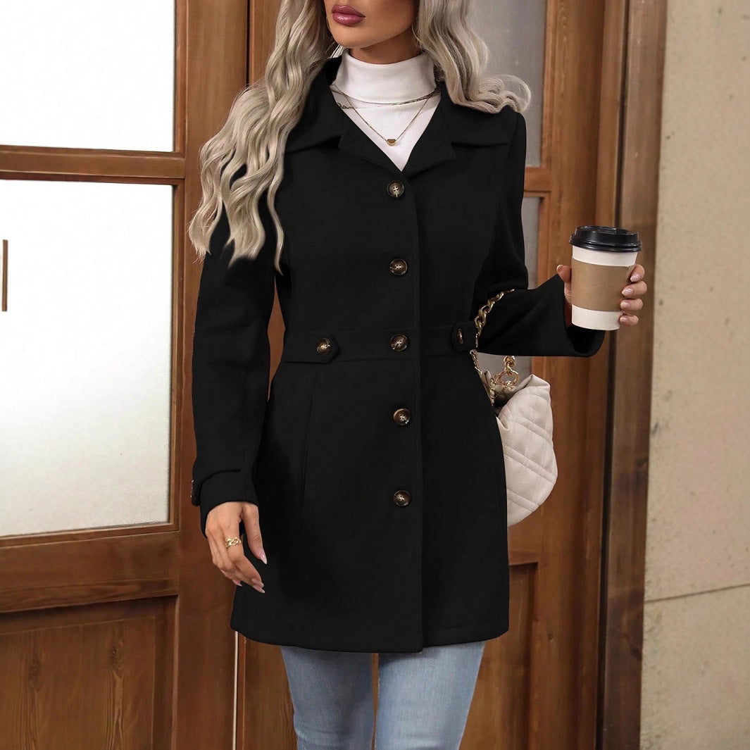 Women's Tailored Winter Trench Coat with Belt
