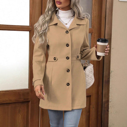 Women's Tailored Winter Trench Coat with Belt