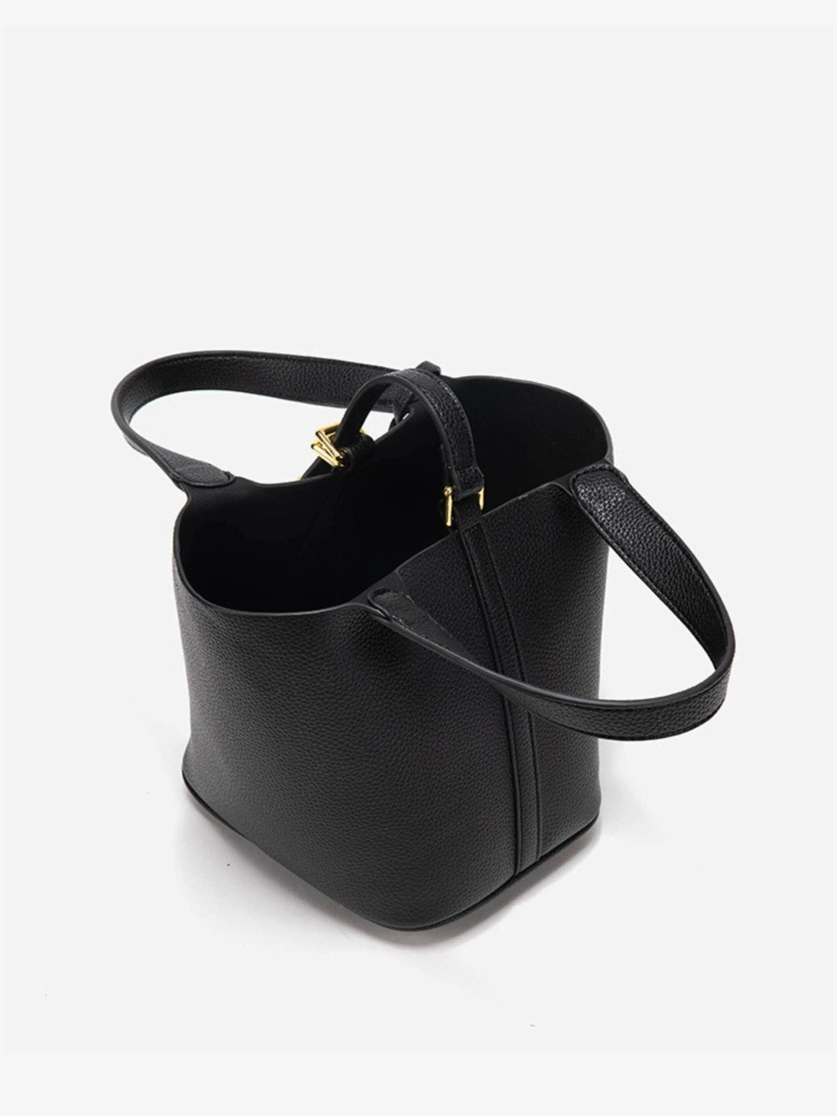 Women's Taupe Leather Bucket Bag