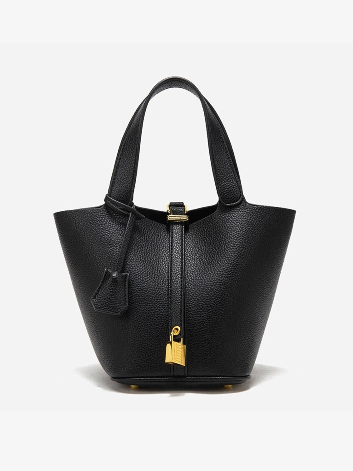 Women's Taupe Leather Bucket Bag