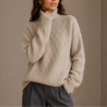 Women's Textured Turtleneck Knit Jumper