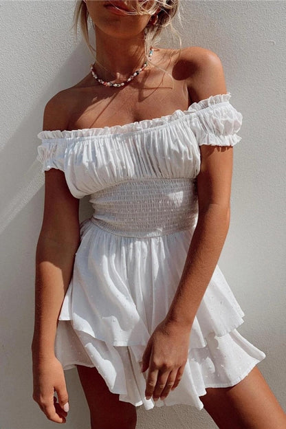 Women's Tie Waist Boho Mini Dress