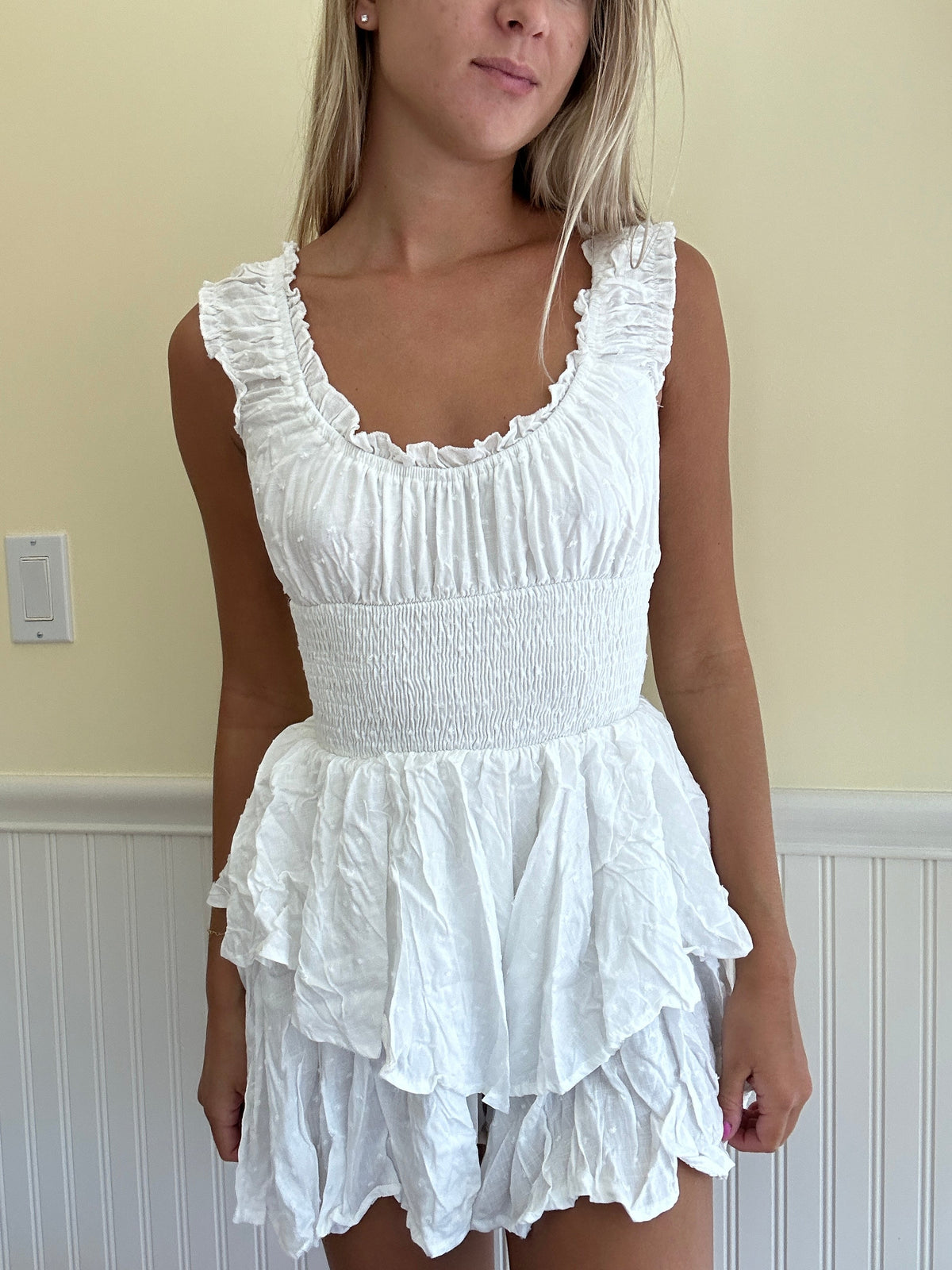Women's Tie Waist Boho Mini Dress