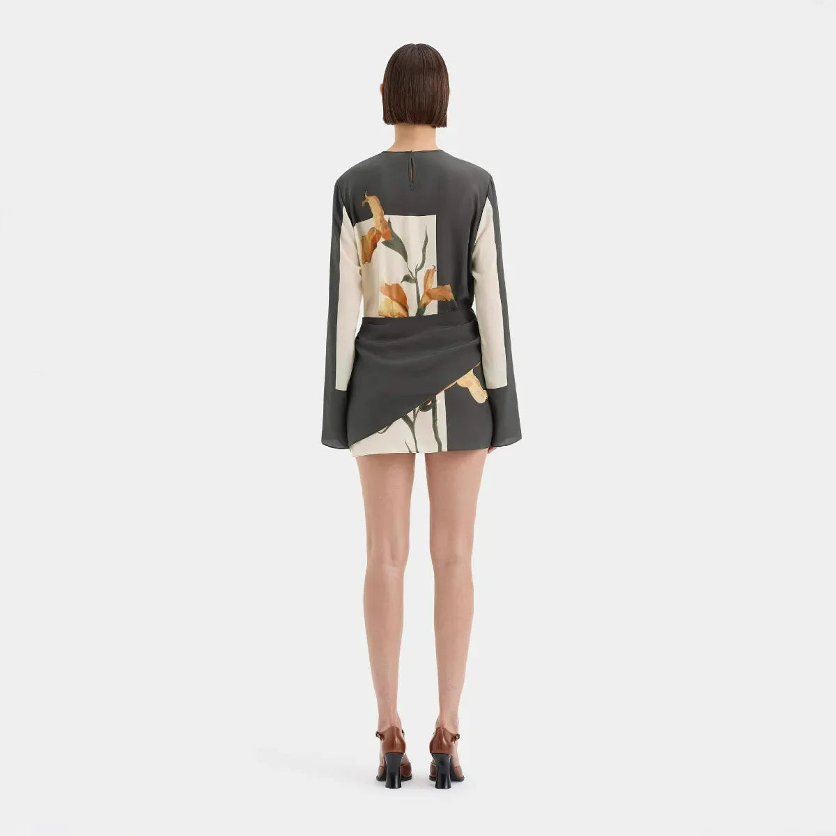 Women's Twist Floral Cocktail Mini Dress
