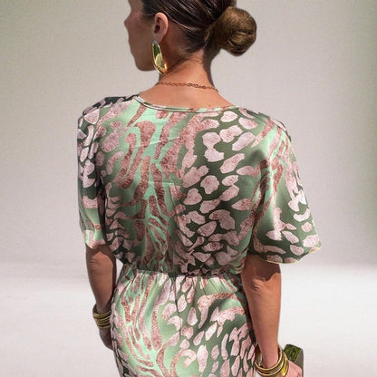Women's Twisted V Neck Maxi Dress