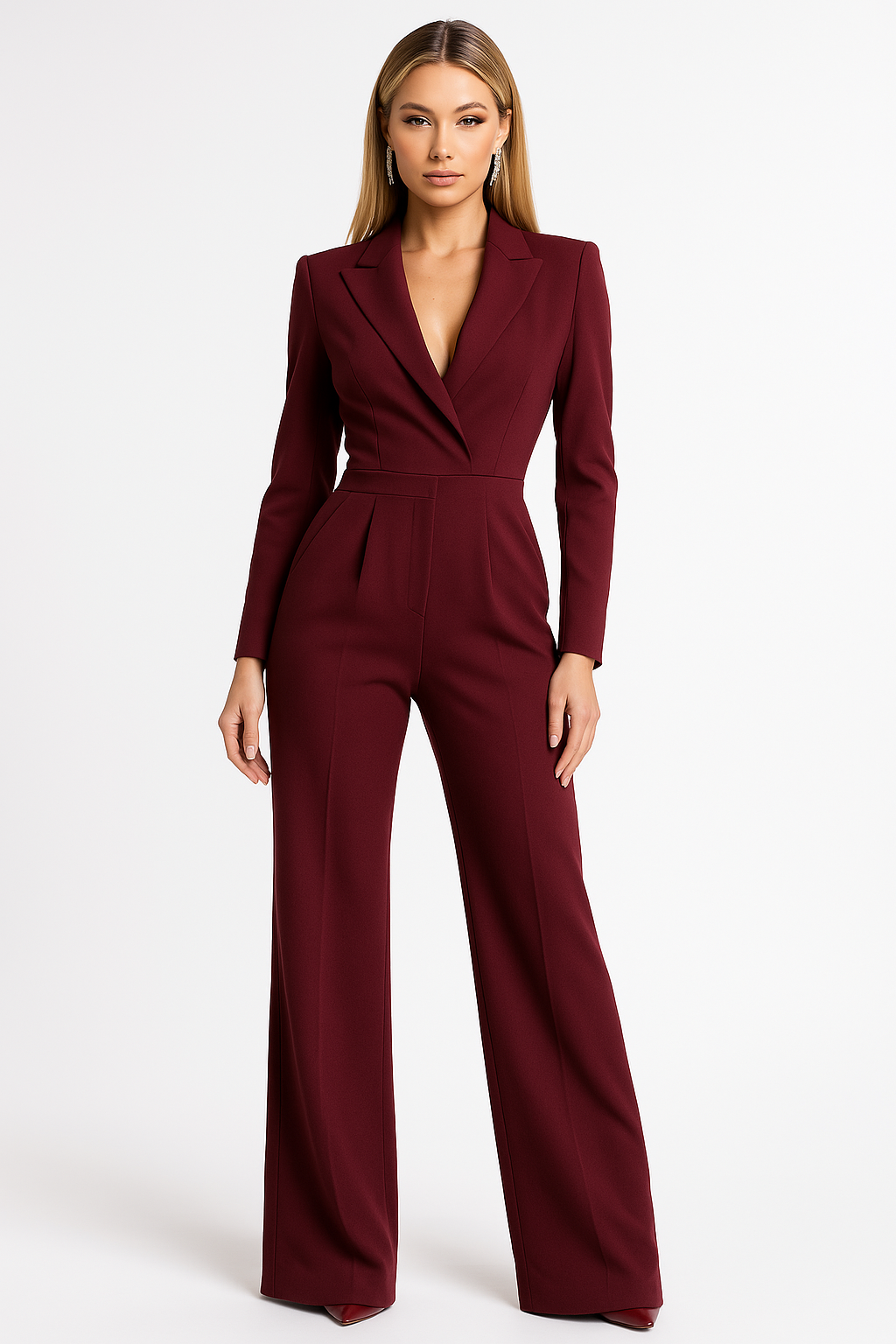 Women's V-Neck Wide-Leg Jumpsuit