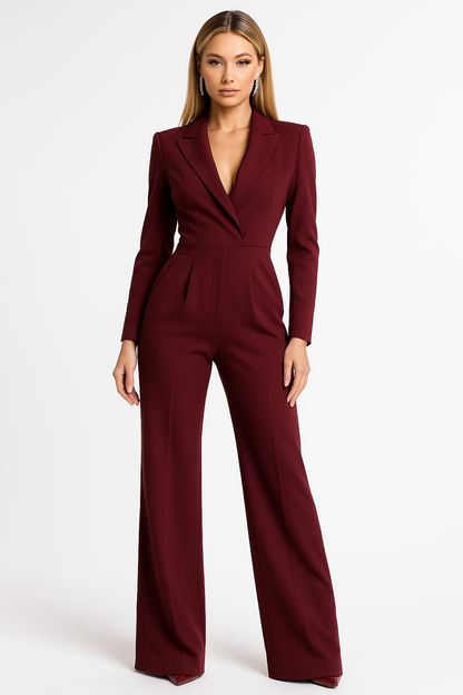 Women's V-Neck Wide-Leg Jumpsuit