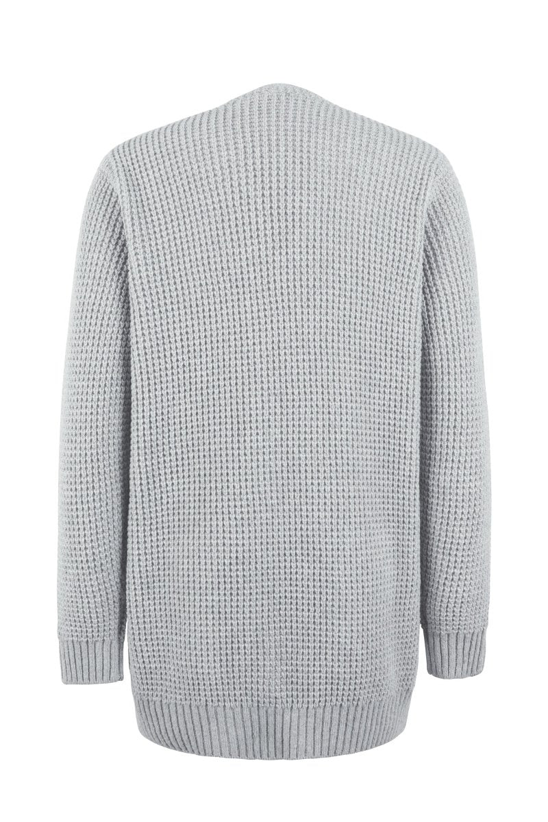 Women's Waffle Knit Open Front Cardigan