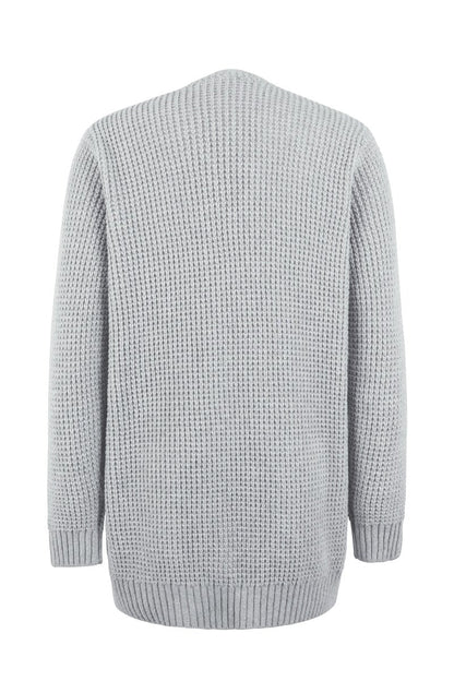 Women's Waffle Knit Open Front Cardigan