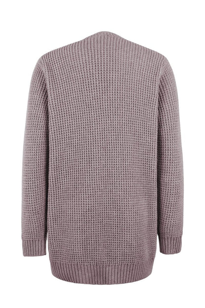 Women's Waffle Knit Open Front Cardigan