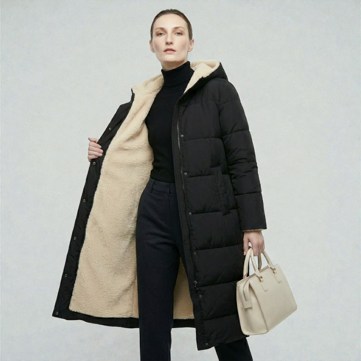 Women's Winter Jacket with sherpa lining