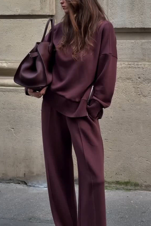 Women's Winter Relaxed Wide Leg Co-Ord Set