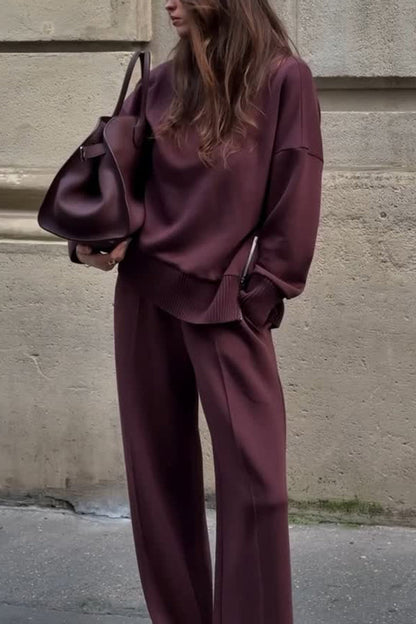 Women's Winter Relaxed Wide Leg Co-Ord Set