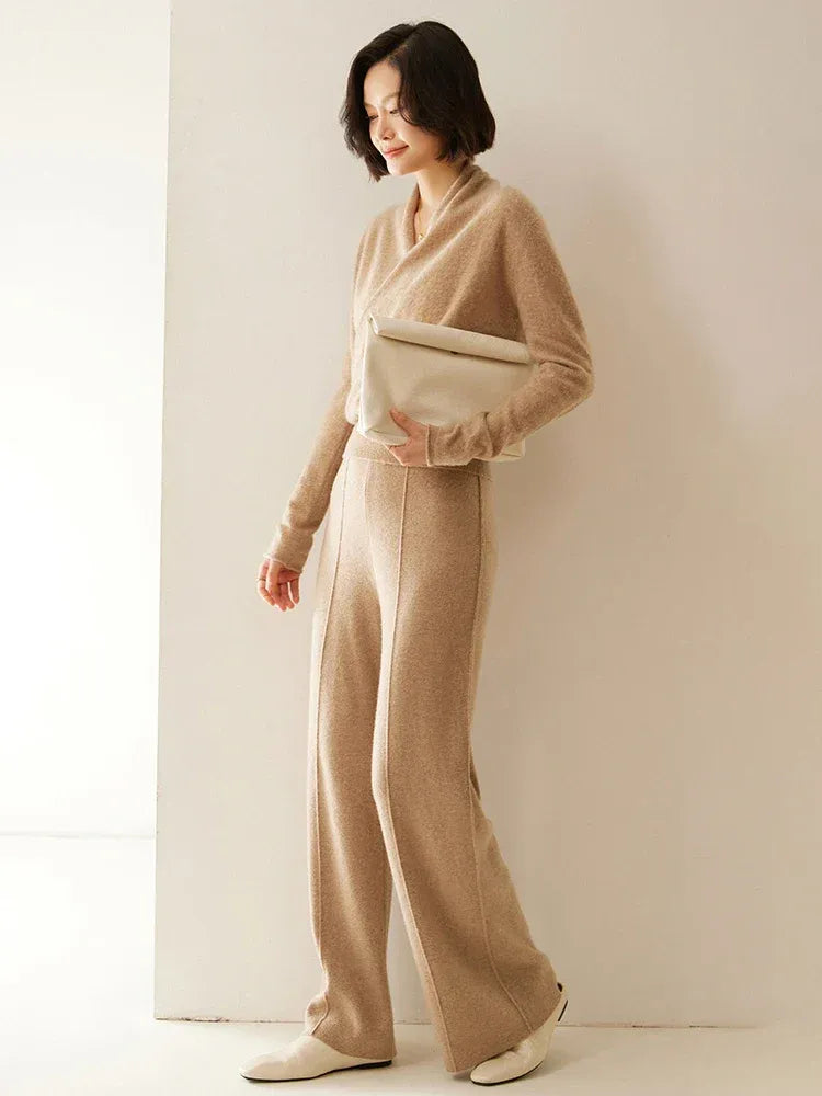 Women's Wrap V-Neck Luxury Knit Sweater