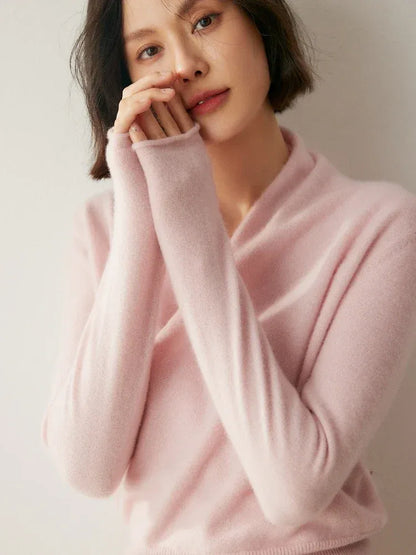 Women's Wrap V-Neck Luxury Knit Sweater