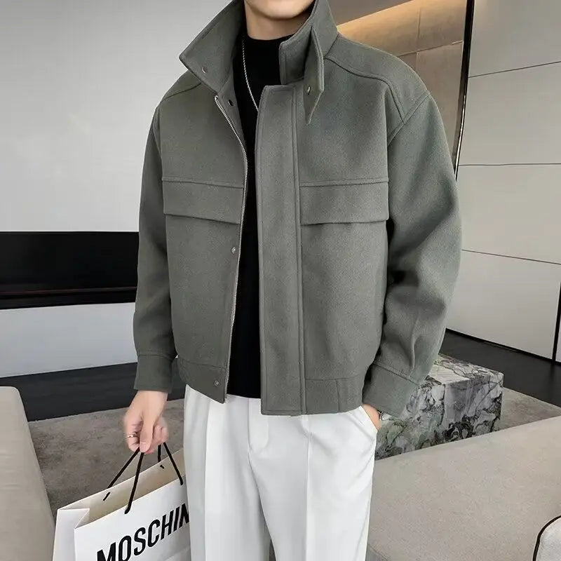 Men's Boxy Fit Collared Zip Jacket