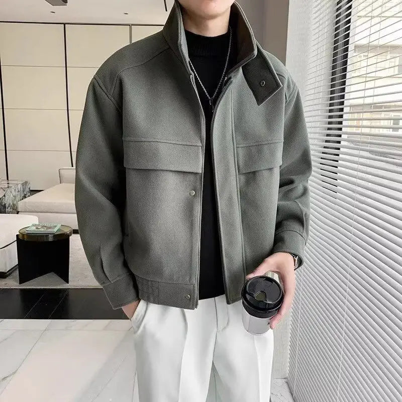 Men's Boxy Fit Collared Zip Jacket