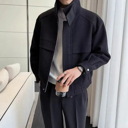 Men's Boxy Fit Collared Zip Jacket