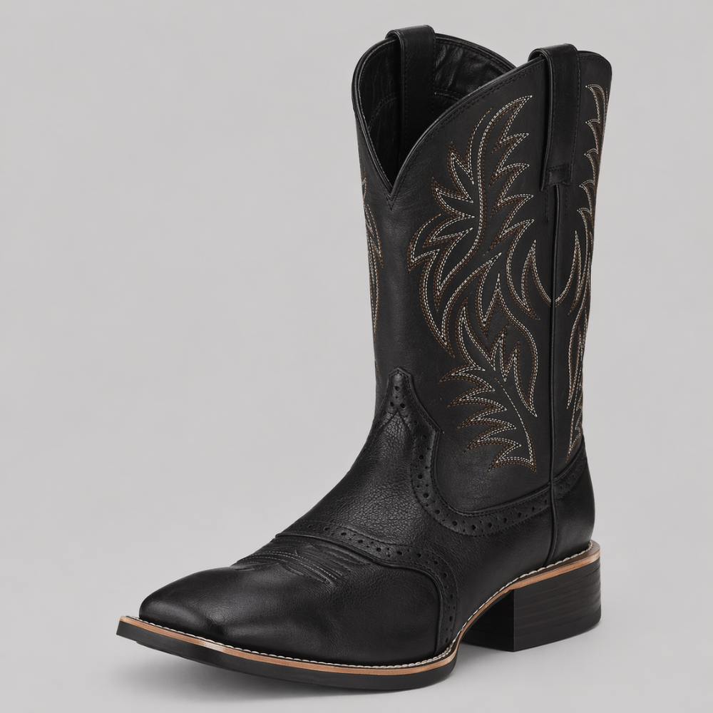 Men's Embroidered Leather Western Boots