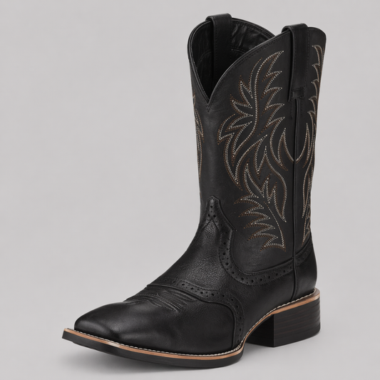 Men's Embroidered Leather Western Boots