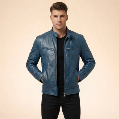 Men's Faux Leather Biker Jacket