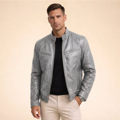Men's Faux Leather Biker Jacket