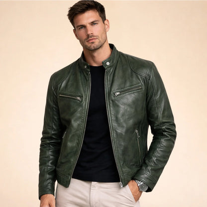 Men's Faux Leather Biker Jacket