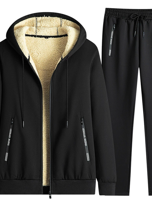 Men’s Fleece Lined Hooded Tracksuit with Joggers