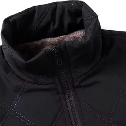 Men's Fleece-Lined Quilted Windproof Winter Jacket