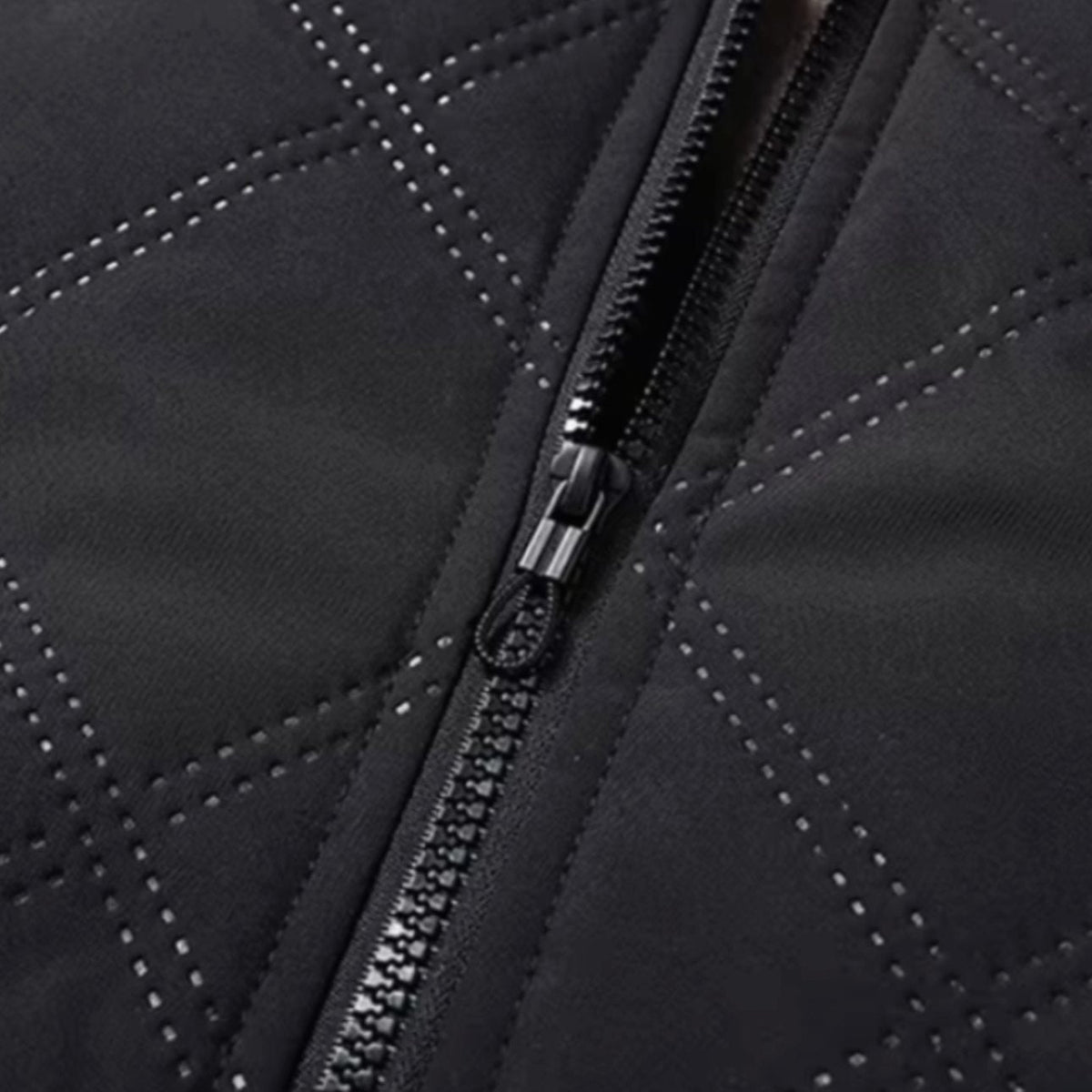 Men's Fleece-Lined Quilted Windproof Winter Jacket