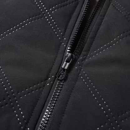 Men's Fleece-Lined Quilted Windproof Winter Jacket