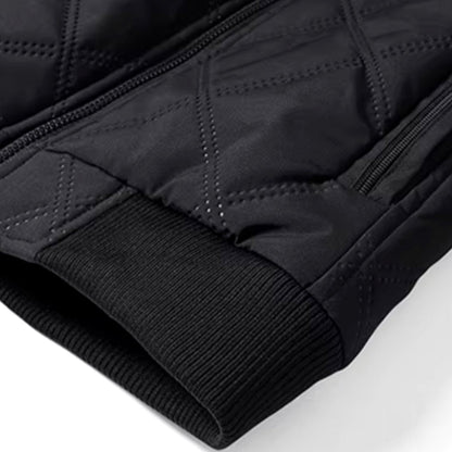 Men's Fleece-Lined Quilted Windproof Winter Jacket