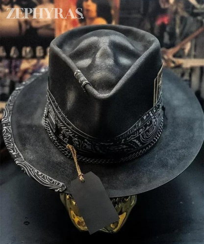 Men's Handmade Skull Felt Hat