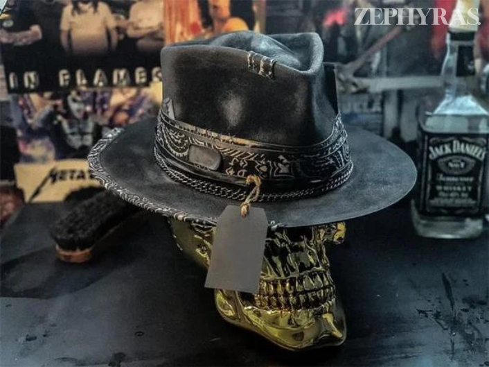 Men's Handmade Skull Felt Hat