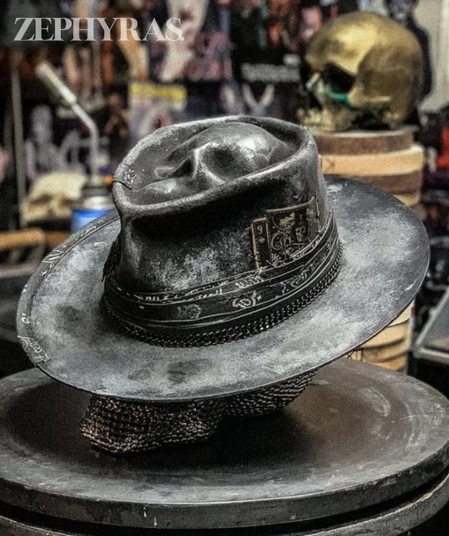 Men's Handmade Skull Felt Hat