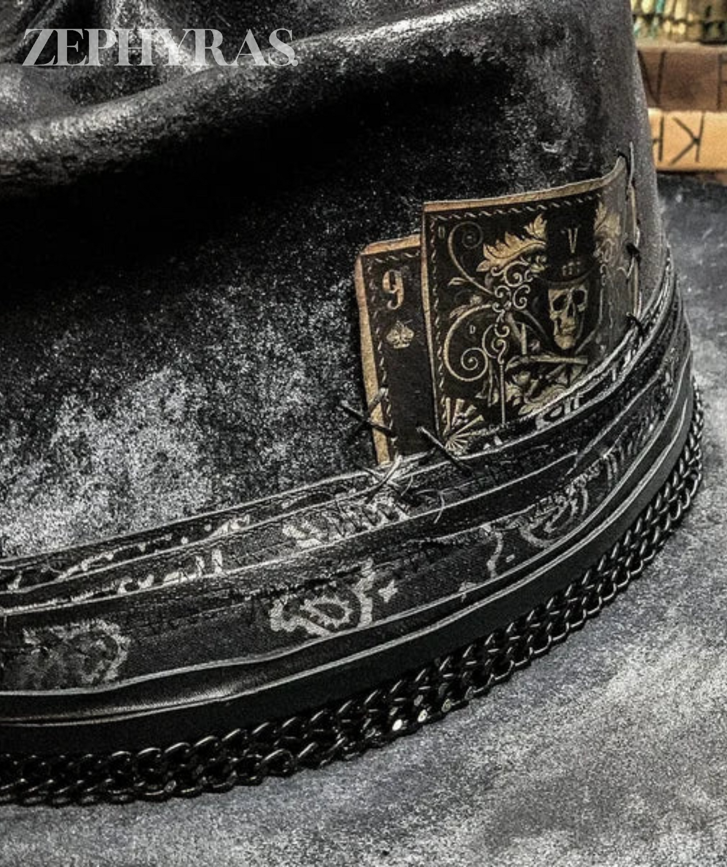 Men's Handmade Skull Felt Hat