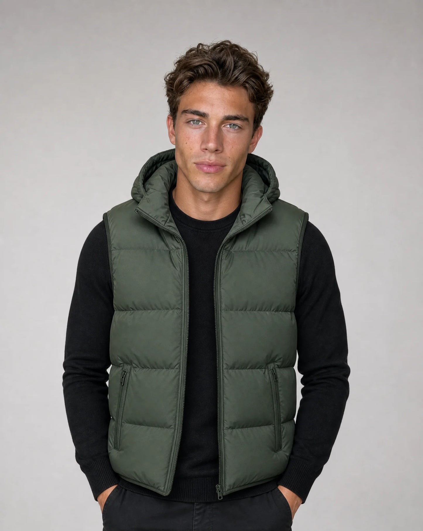 Men's Hooded Puffer Vest Bodywarmer