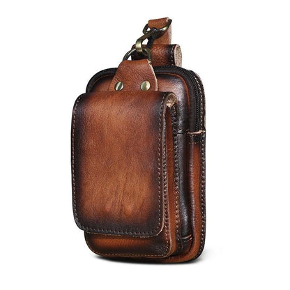 Men's Leather Waist Bag With Adjustable Strap