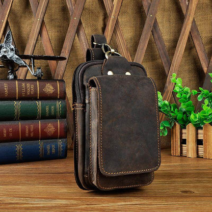 Men's Leather Waist Bag With Adjustable Strap
