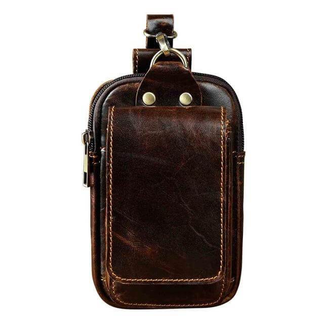 Men's Leather Waist Bag With Adjustable Strap