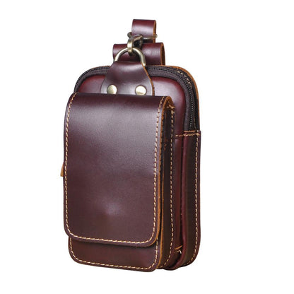 Men's Leather Waist Bag With Adjustable Strap