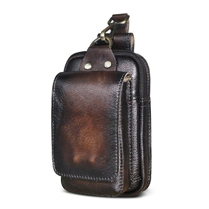 Men's Leather Waist Bag With Adjustable Strap