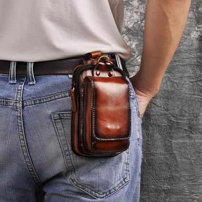 Men's Leather Waist Bag With Adjustable Strap