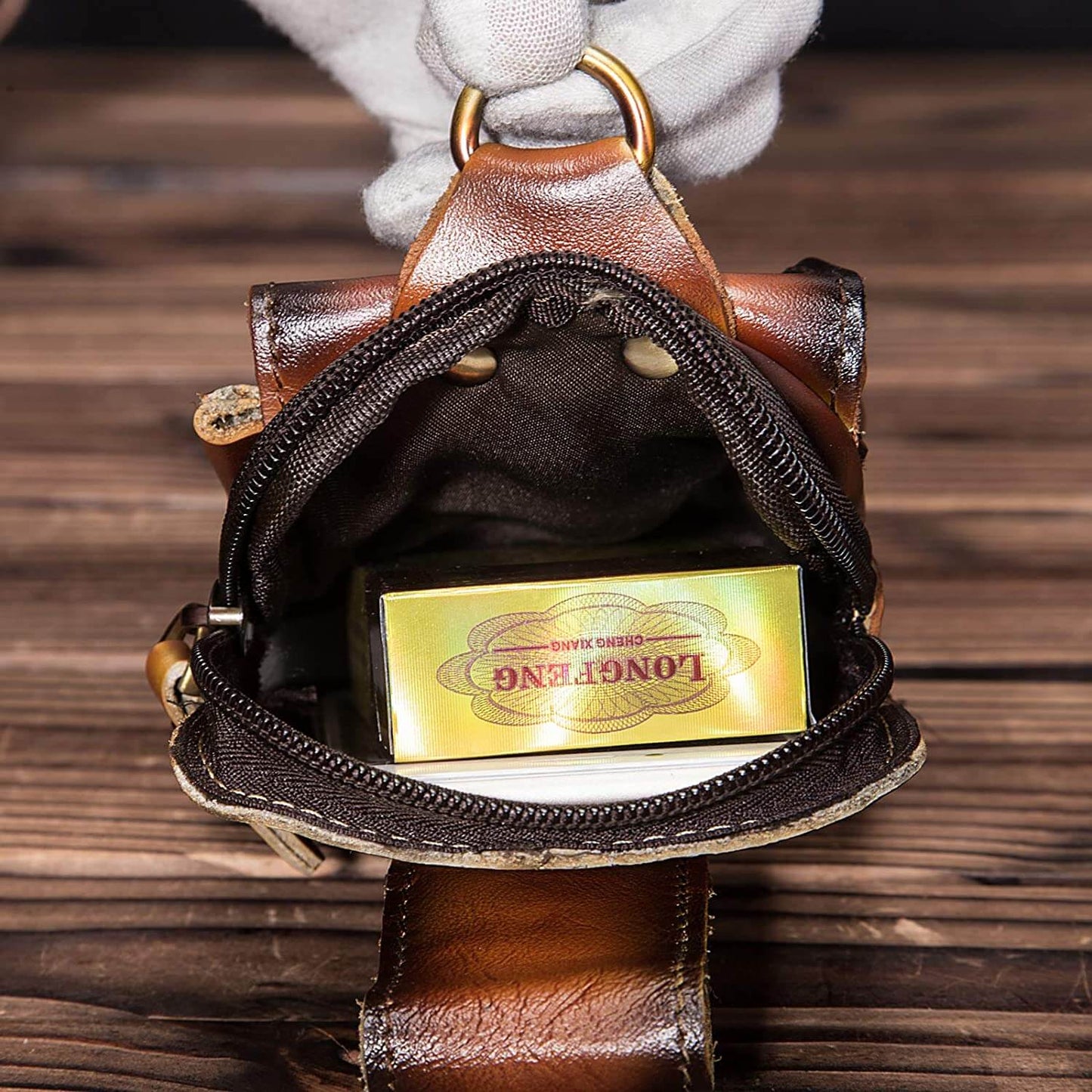 Men's Leather Waist Bag With Adjustable Strap