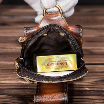 Men's Leather Waist Bag With Adjustable Strap