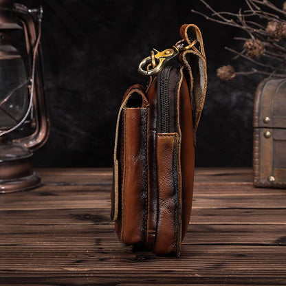 Men's Leather Waist Bag With Adjustable Strap