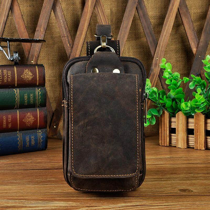 Men's Leather Waist Bag With Adjustable Strap