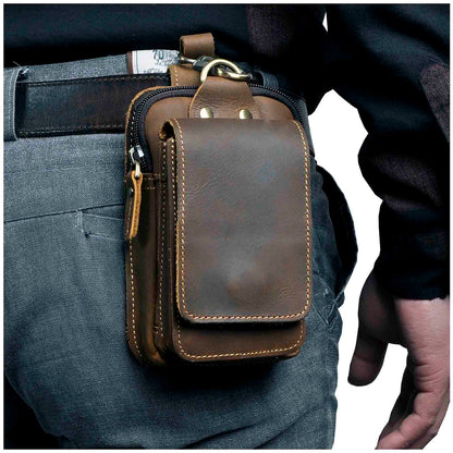 Men's Leather Waist Bag With Adjustable Strap